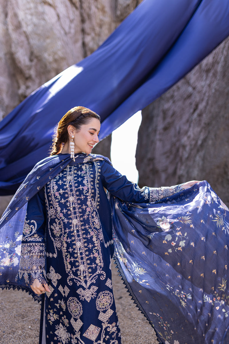Lawn-3PC Embroidered Shirt with Digital Printed Jacquard Dupatta-1411