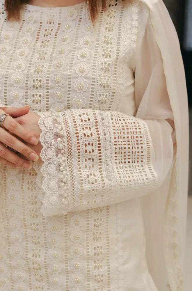 Lawn-3PC Embroidered Shirt with Chiffon Embroidered Dupatta-1079