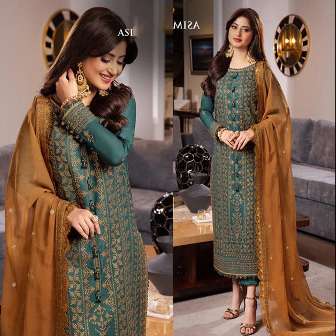 Asim Jofa Dhanak 3PC Embroidered With Chiffon Embroidered Dupatta-135