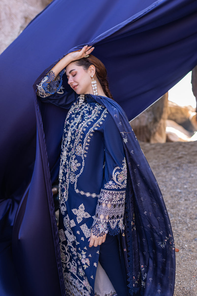 Lawn-3PC Embroidered Shirt with Digital Printed Jacquard Dupatta-1411