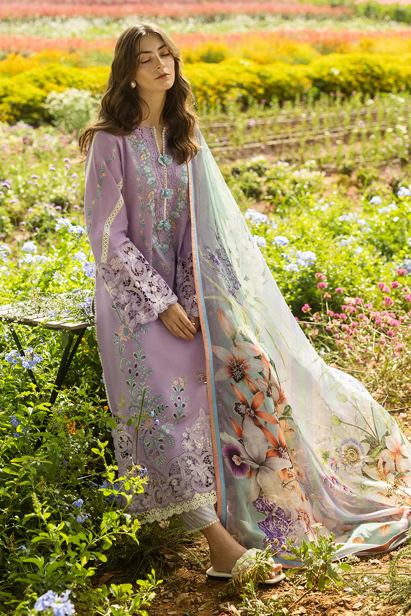 Dhanak-3PC Embroidered Shirt with Digital Printed Wool Shawl -3325