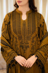 Dhanak-3PC Embroidered Shirt with Dhanak Embroidered Dupatta -3398