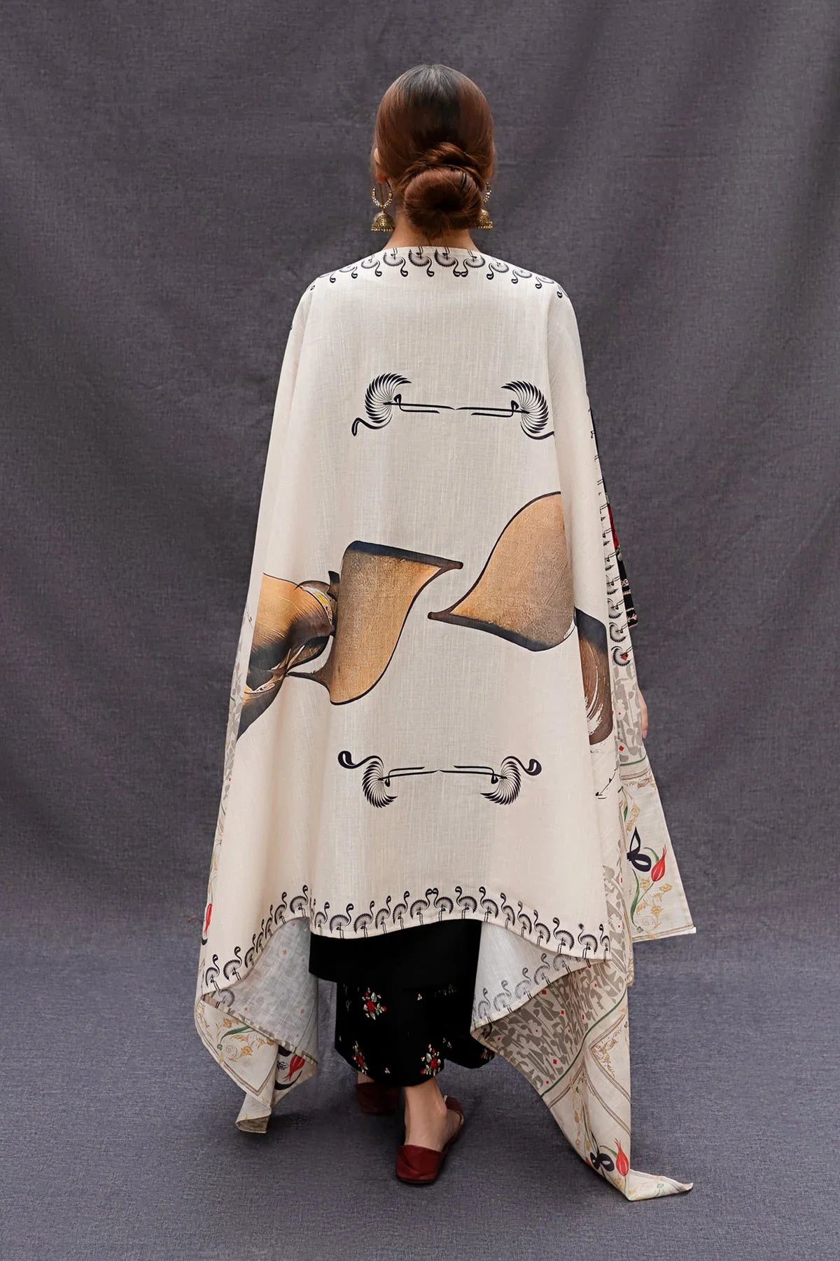 DHANAK 3PC EMBROIDERED SHIRT WITH DIGITAL PRINTED WOOL SHAWL-167