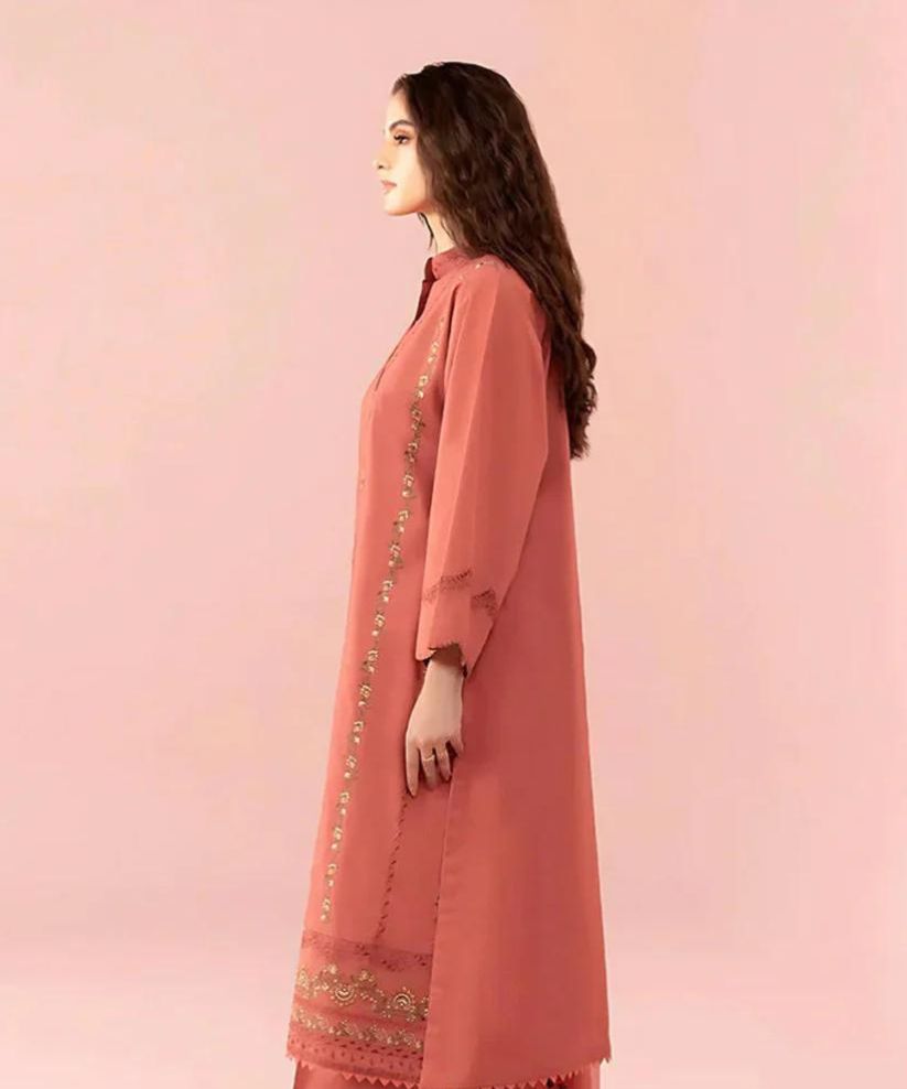 Sapphire Linen 3PC Embroidered With Chiffon Embroidered Dupatta-1319