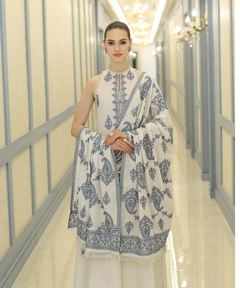 Bareeze Dhanak 3PC Embroidered With Dhanak Shawl Embroidered-101