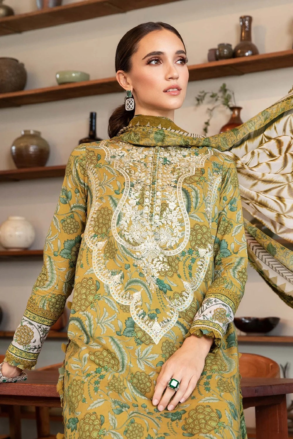 KHADDAR-3PC WITH KHADDAR PRINTED SHIRT & TROUSER-925